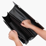 Cặp xách nam công sở da bò epsom CTS28 màu nâu