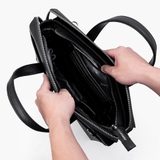 Cặp xách nam khóa số cao cấp da bò Taiga CTS21 Màu đen