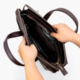 Cặp xách nam khóa số cao cấp da bò Taiga CTS22 Màu nâu