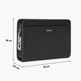 Clutch cầm tay đeo chéo da bò Taiga màu đen RB14