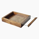 Hộp gỗ nắp trượt kiếng 20x25cm màu rustic