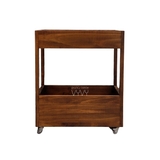 Kệ xe đẩy gỗ thông 2 tầng 35x50x55cm có bánh xe
