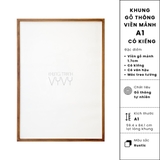 Khung gỗ thông viền mảnh A1 màu rustic có kiếng (594x841mm)