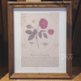 Bộ 3 Khung gỗ cổ điển 2cm 20x25cm | Tặng kèm tranh in Floral