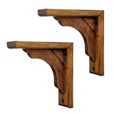 Cặp chân kệ gỗ thông Vintage màu rustic 19cm