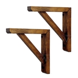 Cặp chân kệ gỗ Simple 19cm màu rustic