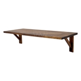 Bộ kệ gỗ thông treo tường chân Simple màu rustic 25x100cm