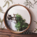 Khung gương .tròn gỗ thông Rustic 2x5cm đường kính 80/100cm