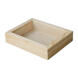 Hộp gỗ nắp trượt kiếng 15x20cm màu natural