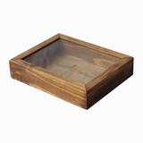 Hộp gỗ nắp trượt kiếng 10x15cm màu rustic