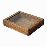 Hộp gỗ nắp trượt kiếng 15x20cm màu rustic