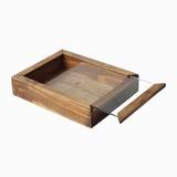 Hộp gỗ nắp trượt kiếng 15x20cm màu rustic