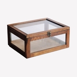 Hộp gỗ tần bì trong suốt kiếng 20x25x11cm