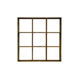 Kệ gỗ thông caro vuông treo tường chia 9 ô - màu rustic