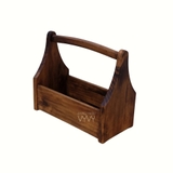 Khay gỗ thông có quai xách thấp 14x28x24cm