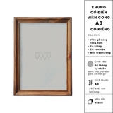 Khung gỗ cổ điển viền cong A3 (297x420mm)