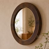 Khung gương tròn gỗ thông Vintage 4.5cm đường kính 40cm