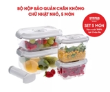 Bộ hộp bảo quản chân không chữ nhật nhỏ STATUS, 5 MÓN