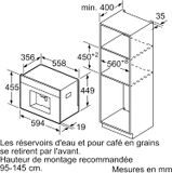 Máy pha cafe Bosch CTL636EB6 Serie 8 màu đen, lắp âm tủ, pha cà phê hoàn toàn tự động