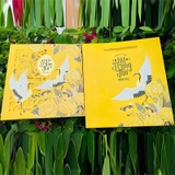Hộp trung thu 4 bánh Hạo Thiên tô điểm sắc vàng và chim hạc