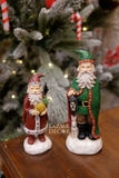 Tượng cổ tích Giáng Sinh Vintage - Ông già Noel cầm đèn 20cm