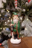 Tượng cổ tích Giáng Sinh Vintage - Ông già Noel cầm đèn 20cm