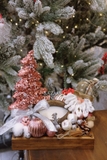 Set khay nến gáo dừa Shabby Chic Santa  20x25cm | Quà tặng