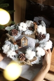 .Vòng nguyệt quế tuyết 30cm - Snowy Haven