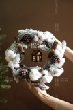 .Vòng nguyệt quế tuyết 30cm - Snowy Haven