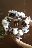 .Vòng nguyệt quế tuyết 30cm - Snowy Haven