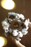 .Vòng nguyệt quế tuyết 30cm - Snowy Haven