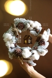 .Vòng nguyệt quế tuyết 30cm - Snowy Haven