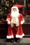 Ông già Noel Royal Grand 120cm - Áo choàng đỏ vàng lấp lánh