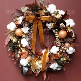 .Vòng nguyệt quế lá khô 50cm - Rêveria Élégance - Tặng kèm dây đèn