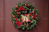 .Vòng nguyệt quế PE 55cm - Red Velvet Garden