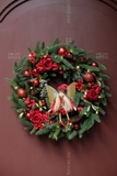 .Vòng nguyệt quế PE 55cm - Red Velvet Garden