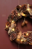 .Vòng nguyệt quế quả thông khô 30cm - Rustic Bells