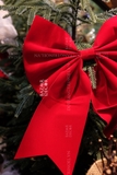 Phụ kiện treo Nơ nhung đỏ Classic 40cm