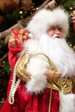 Ông già Noel mặc áo choàng đỏ và mũ lông Nga 40cm