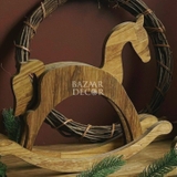 Ngựa gỗ bập bênh 40x33cm | Mô hình Noel