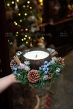 .Set nến thơm gáo dừa đậu nành Giáng Sinh Xanh Blueberry | Quà tặng handmade Special