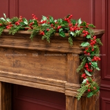 Dây thông xanh lá thông mềm Holly Redberry 180cm