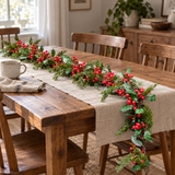 Dây thông xanh lá thông mềm Holly Redberry 180cm