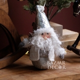 Gấu bông mũm mĩm - Ông già Noel màu trắng bạc 20cm