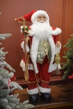 Ông già Noel Royal Grand 120cm - Áo choàng nhung đỏ cầm trượng