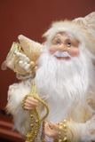 Ông già Noel Royal 60cm - Áo choàng vàng trắng cầm dây chuỗi