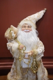 Ông già Noel Royal 60cm - Áo choàng vàng trắng cầm dây chuỗi