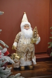 Ông già Noel Royal 80cm - Vàng trắng gold ôm cây thông