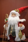 Ông già Noel Royal 80cm - Nhung đỏ cầm trượng