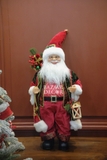 Ông già Noel Royal 80cm - Nhung đỏ cầm đèn